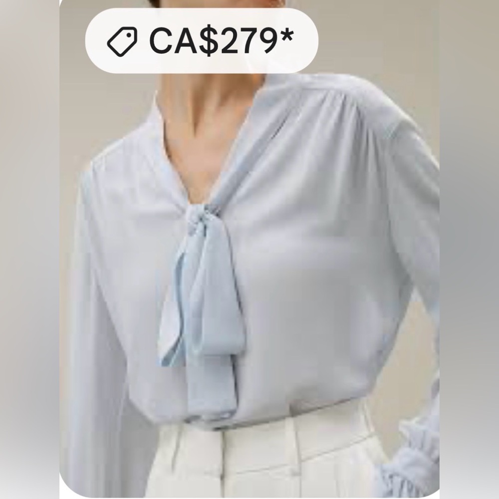 Elegant Light Blue Lilysilk Women's Top. Size XS - Picture 2 of 10